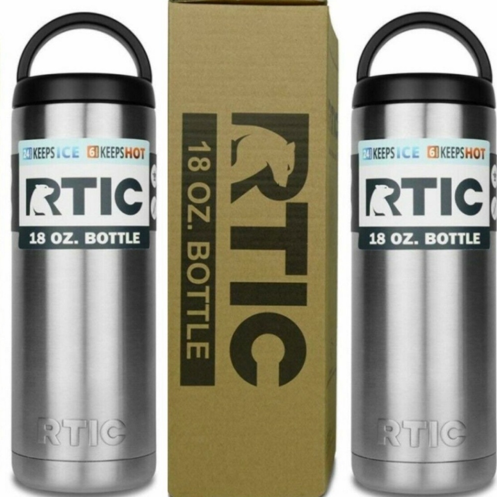 (2 Pack) RTIC Double Wall Vacuum Sealed 18oz Bottle Gen1, Keeps Hot/Cold -NEW IB